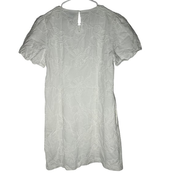 J. Crew Factory Eyelet Puff-Sleeve Mini Dress Women's Size 6 in White New W/ Tag - Picture 6 of 6